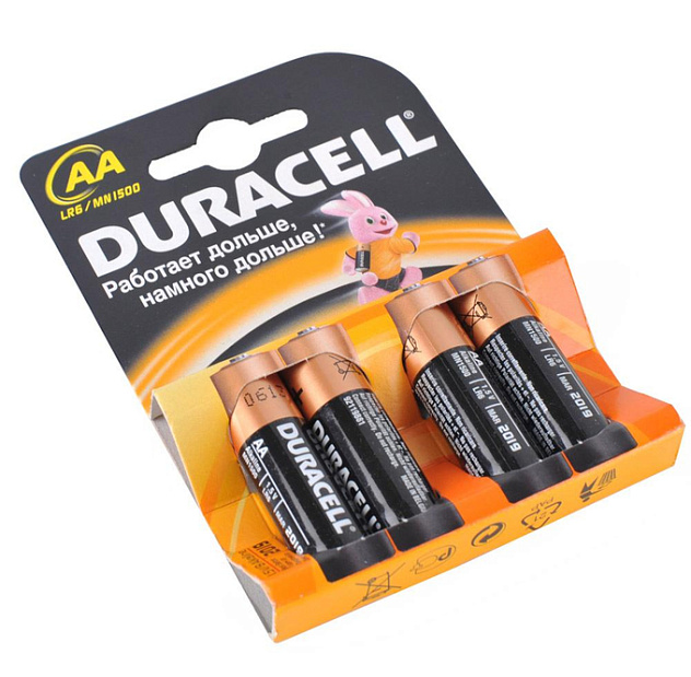 Элемент питания DURACELL АА 4 шт. LR6
