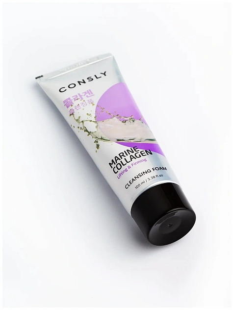 Пенка для умывания укрепляющая кремовая с морским коллагеном 100 мл, CONSLY CNS FOAM