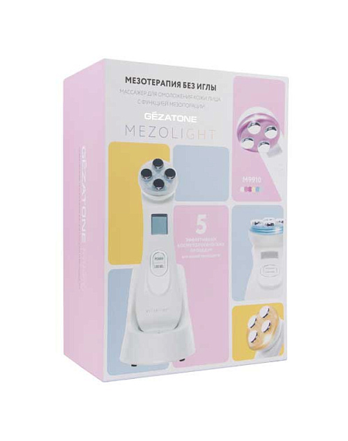 Массажер для ухода за кожей лица Gezatone Mezolight M9910 (мезотерапия, электропорация, ЭМС, светотерапия, биотоки)