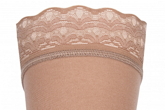 Чулки компрессионные прозрачные с ажурной резинкой на широкое бедро (закрытый носок) 2 класс Idealista ID-301TW